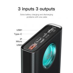 Baseus 20000mAh Power Bank Type C PD Quick Charge 3.0 20000 mAh Powerbank For Xiaomi Mi iPhone Portable External Battery Charger