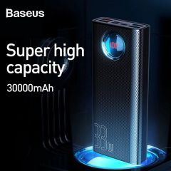 Baseus 30000mAh PowerBank QC 3.0+ PD Fast Charger 33W PowerBank Phone Charger For iPhone External Battery Charger Powerbank