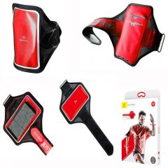 Genuine Baseus Ultra Thin Sports Armband For Smartphone up to 5.8" Black & Red