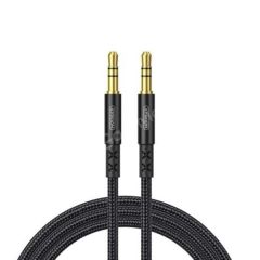 JOYROOM SY-20A1 AUX Audio Cable 3.5mm Male to Male Plug Jack Stereo Audio Wire AUX Car Stereo Audio Cable, Cable Length: 1.0m (Black)