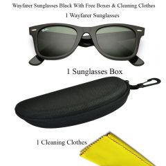 Ray-Ban Classic Black Wayfarer Sunglasses With Free Box & Cleaning Clothes