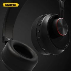 Remax RB-500HB Stereo Wireless bluetooth Earphone Headset Music Headphone HD Sound Microphone - Black