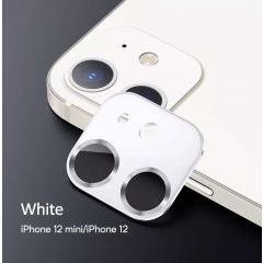 USAMS Metal Camera Lens Glass Film For iPhone 12 And12 Mini (White)