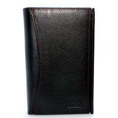 Mens Stylish Trifold Wenz Genuine Leather Wallet Coffee Brown 