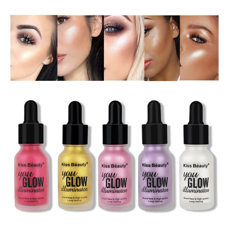 kiss beauty Liquid Highlighter Face Brighten Makeup Shimmer Bronzer Highlighter Oil illuminating glow elixir Cosmetics