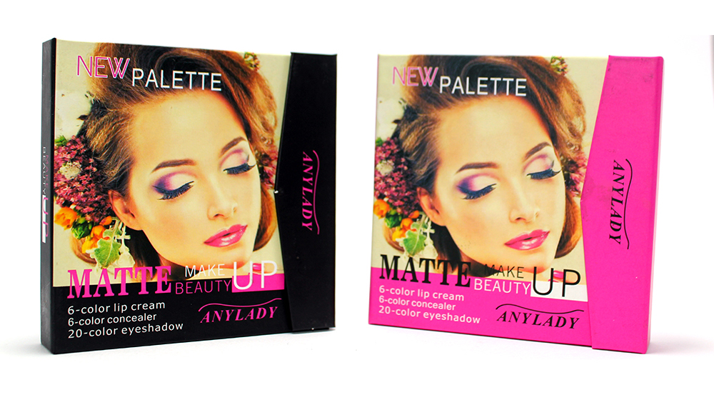 Anylady matte make up beauty palette 6-color lip cream, 6-color concealer, 20-color eyeshadow