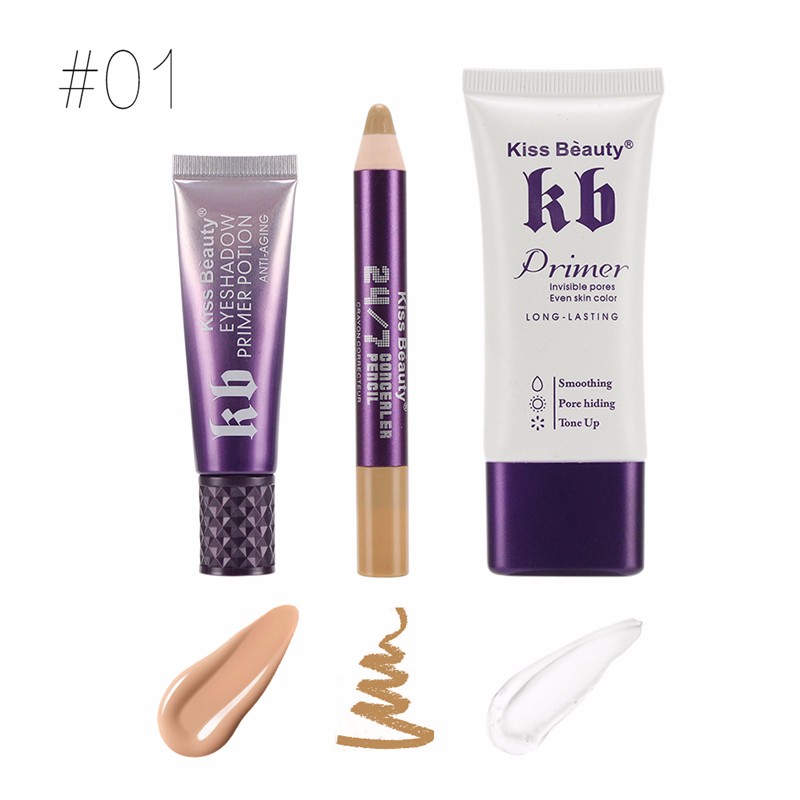 kiss beauty 3 in 1 professional eyeshadow primer potion, concealer pencil and primer
