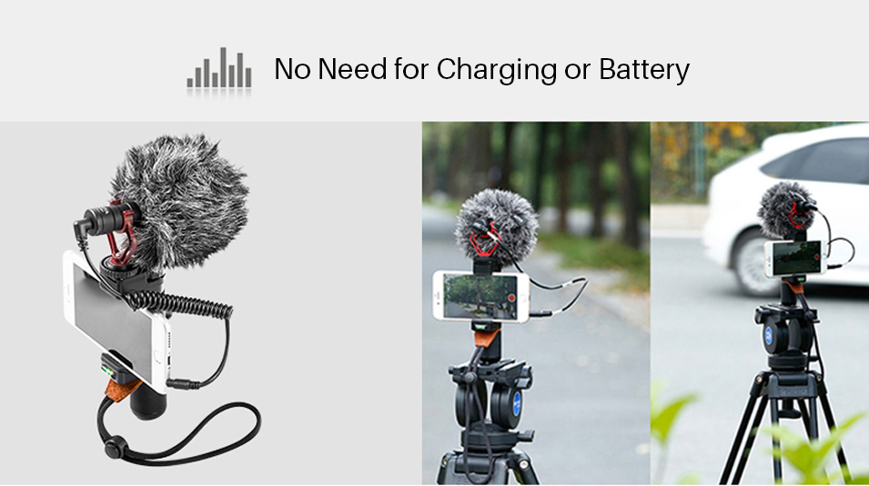 BOYA BY-MM1 Compact On-Camera Video Microphone battery not included
