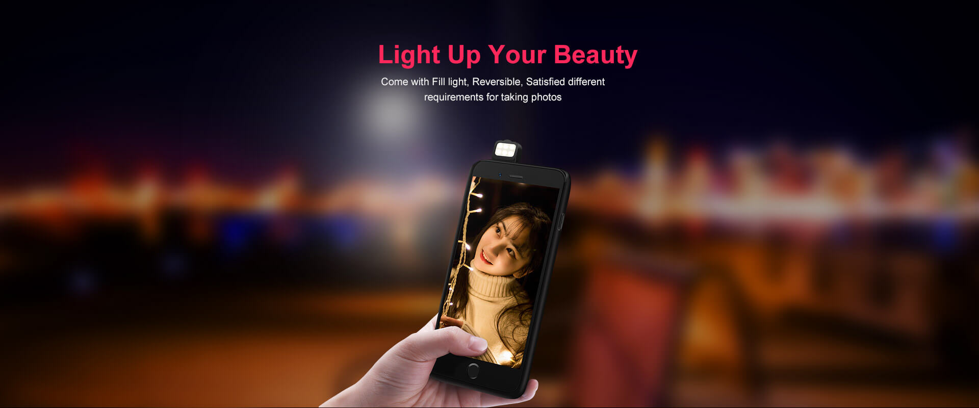 Joyroom 4000 mAh Magic shell power bank battery case/cover|Exclusive beauty series with LED light for photography