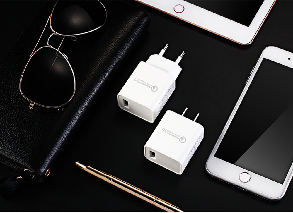 JOYROOM STC28 18W QC3.0 + Haisi FCP Portable USB Smart Quick Charging Charger, EU Plug, For Samsung / Huawei / Xiaomi / Meizu / LG