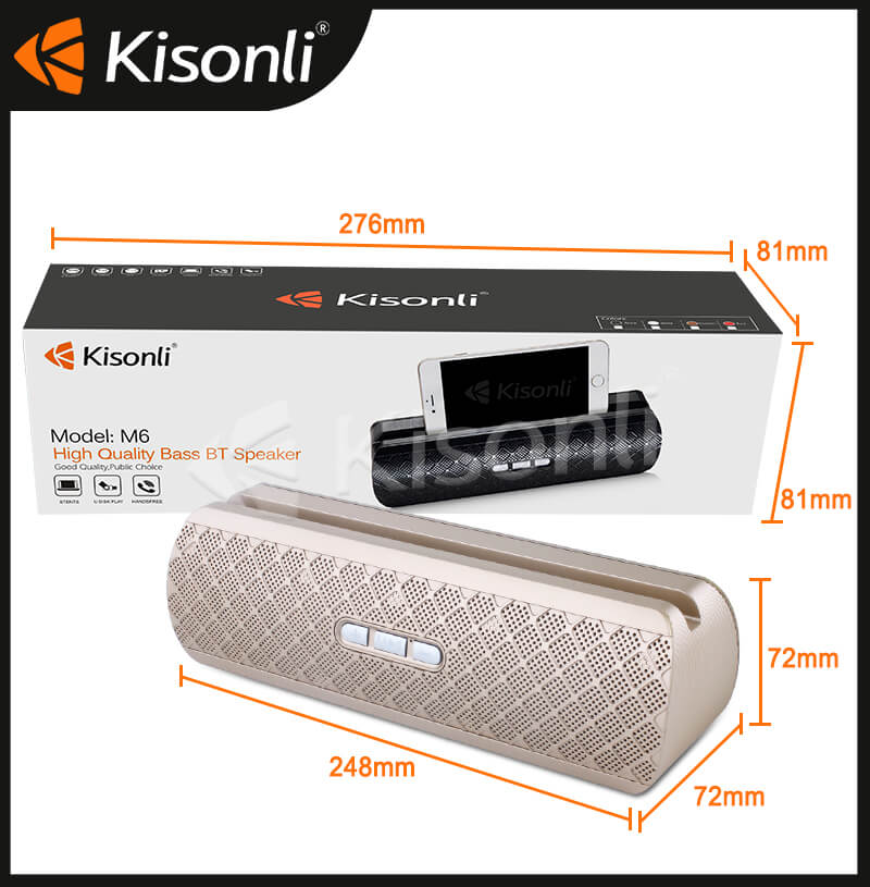 Kisonli M6 High quality wireless speaker portable Mobile music mini speaker With FM SD for Car audio
