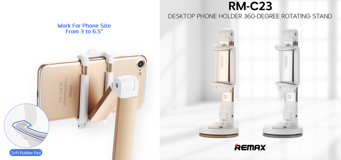 Remax RM-C23 Multi Angle Rotation Car Desktop Mount Holder Stand for Mobile Phone