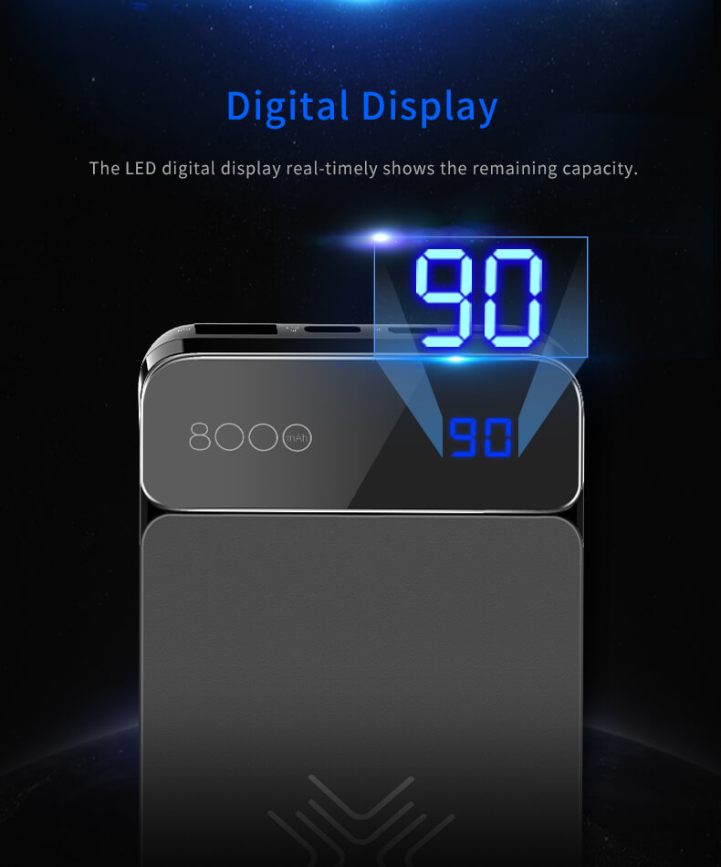 Rock P38 Wireless Charging Power Bank with Digital Display