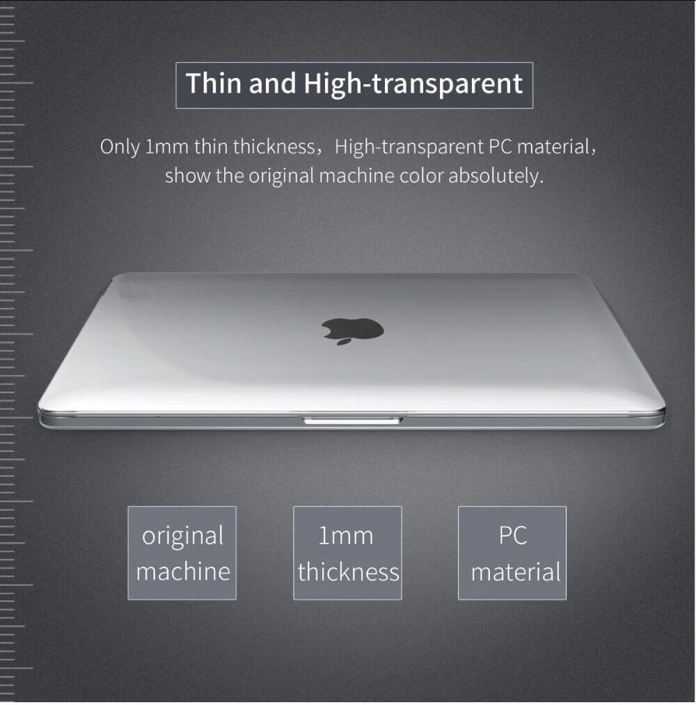 Totu Air Case Dustproof Scratch Proof Transparent PC Cover For MacBook Air 13