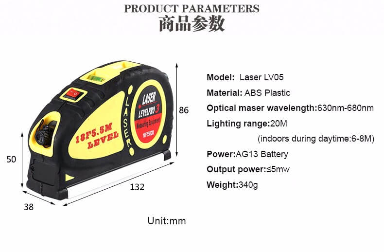 630-680nm Laser Levels Measuring Equipment 18F/5.5Meter Laser Level pro3 Aligner Horizon Vertical Line Measuring