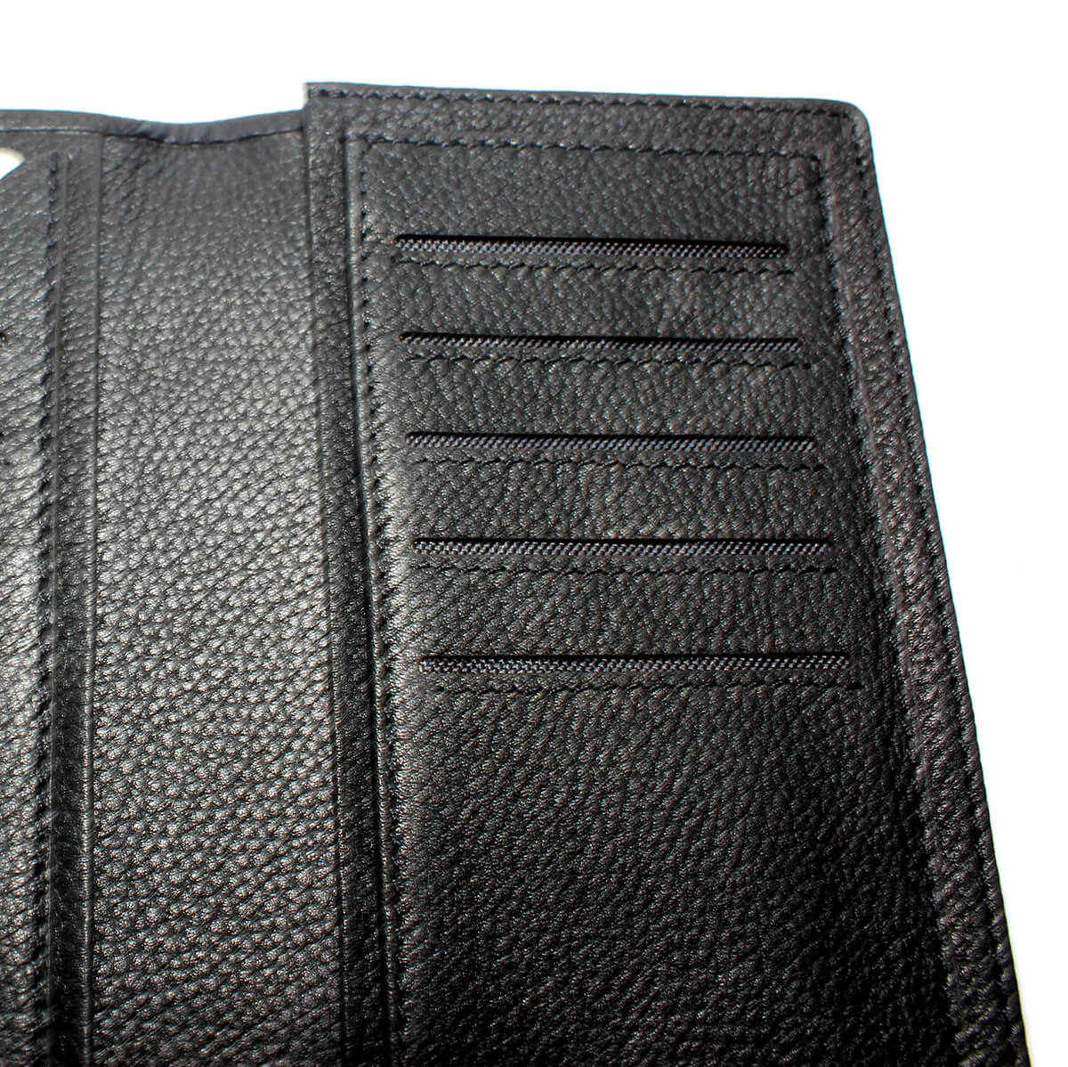 Wenz Genuine Leather Mens Long Wallet Leather Pockets Card Bag Clutch Center Bifold Purse Black
