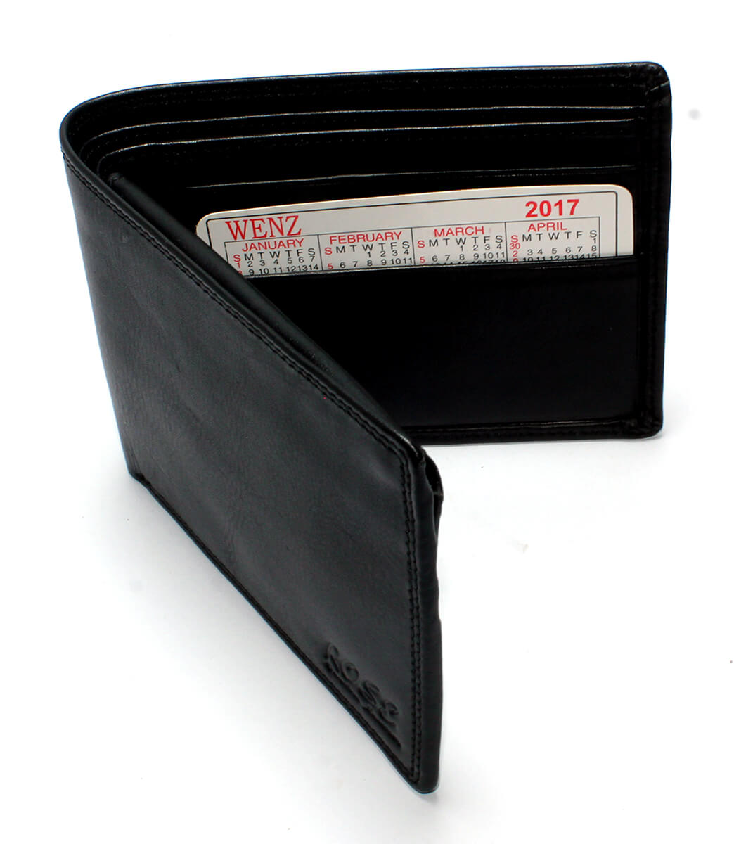Wenz genuine Leather Wallet For Men  Black top view