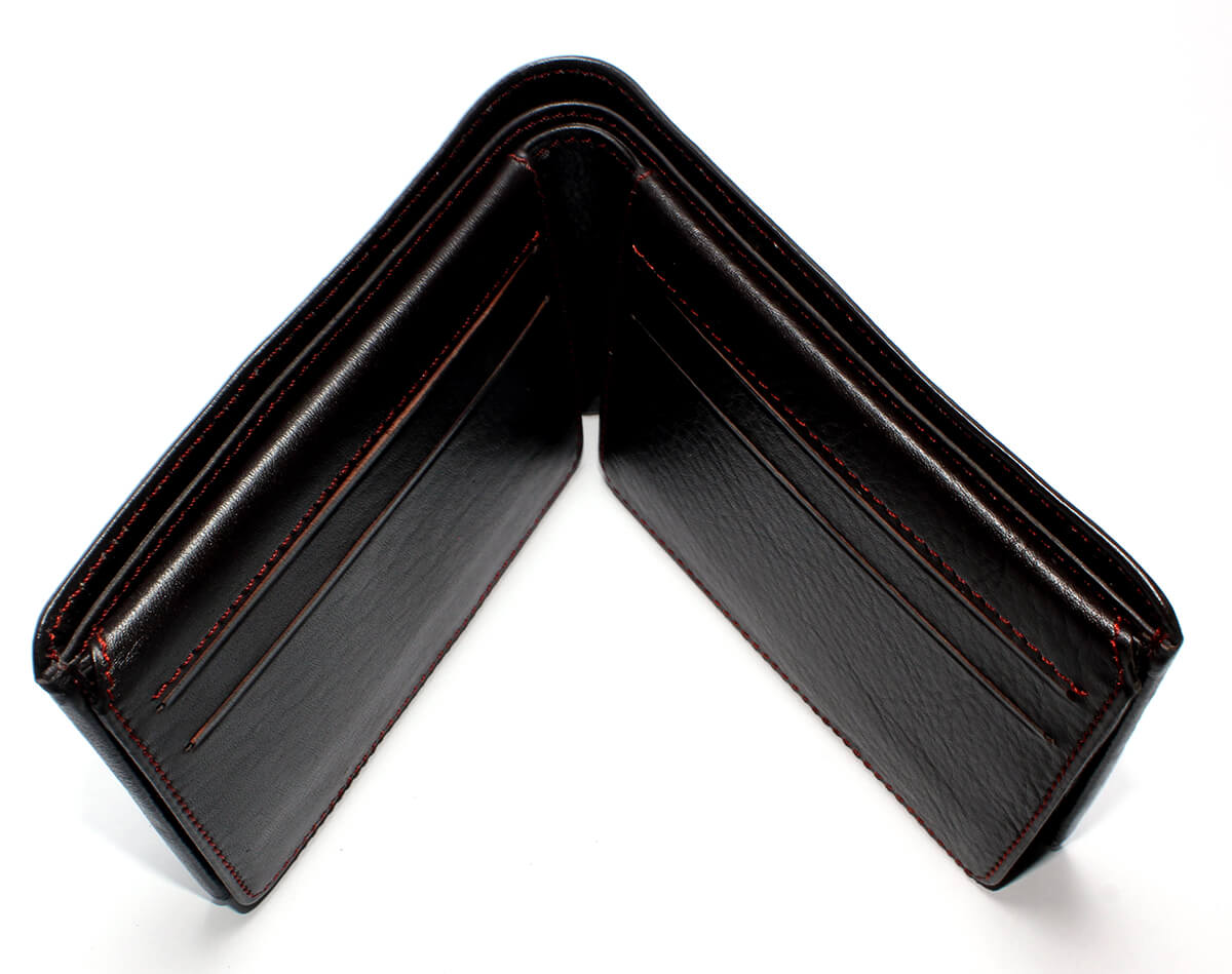 genuine mens wallet dark brown