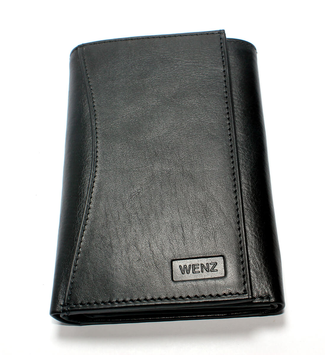Mens Stylish 3fold Wenz Genuine Leather Wallet Black