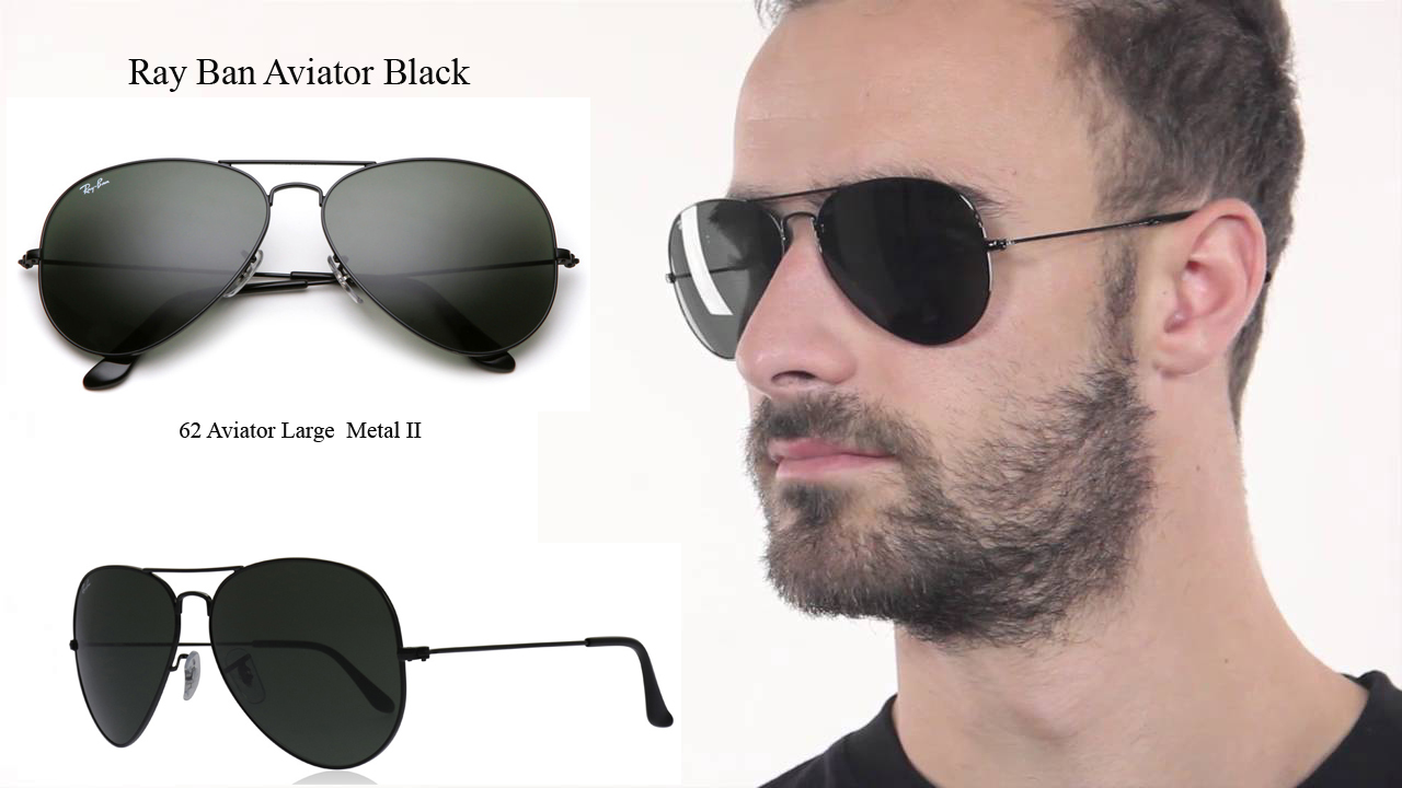 Ray Ban Aviator Classic Black Sunglasses With Box